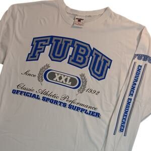 Fubu The Collection Vintage OG Tee XL White Since 1992 Street Sport Y2K‎ Thick